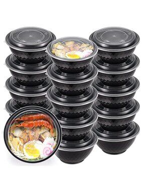 36oz Extra-Thick Meal Prep Bowls with Lids, Plastic Containers with Clear Covers